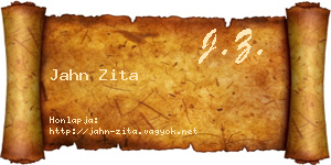 Jahn Zita névjegykártya