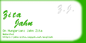 zita jahn business card